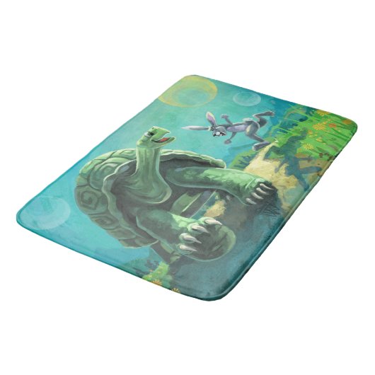 Tortoise en de Hare Art Badmat (Gekanteld)