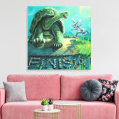 Tortoise en de Hare Art Canvas Afdruk (Insitu (Woonkamer))