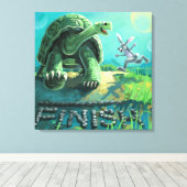 Tortoise en de Hare Art Canvas Afdruk (Insitu (Houten vloer))