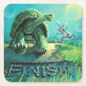 Tortoise en de Hare Art Kartonnen Onderzetters (Voorkant)