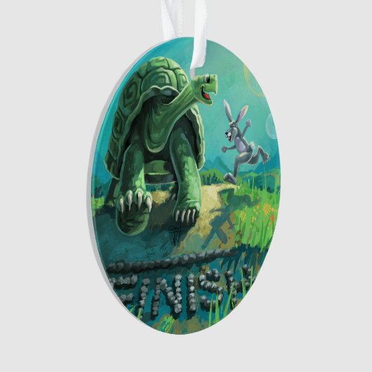 Tortoise en de Hare Art Ornament (voorkant)