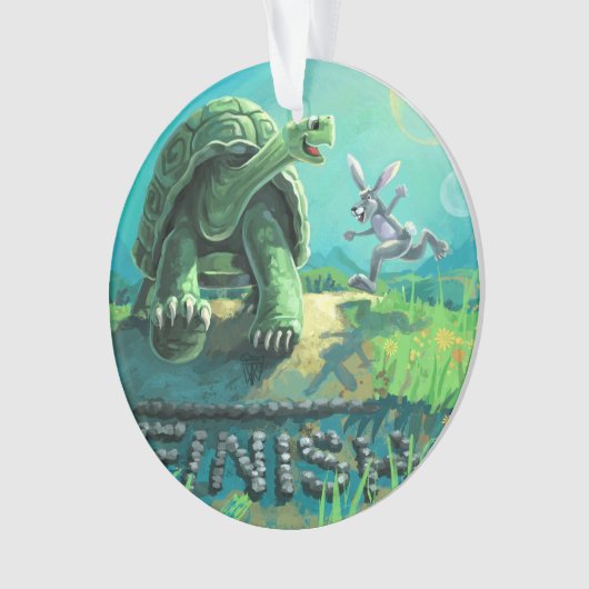 Tortoise en de Hare Art Ornament (voorkant)