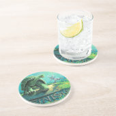 Tortoise en de Hare Art Zandsteen Onderzetter (Zijkant)