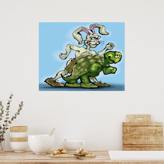 Tortoise en de Hare Poster (Keuken)