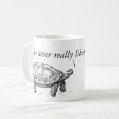 Tortoise en Hare wry humor mok (Voorkant links)