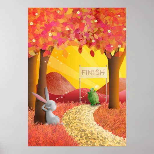 Tortoise en hazen 2 — Afdruk op poster (Voorkant)