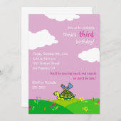 Tortoise en vogelgriep - Kinderuitnodigingen tot 5 Kaart (Voorkant / Achterkant)