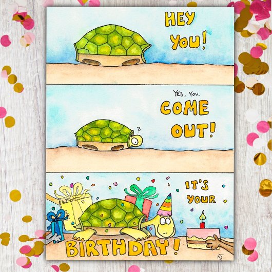 Tortoise Happy Birthday briefkaart van Nicole Jane