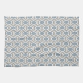 Tortoise Hexagon Pattern Blue Gray Tan White Theedoek (Horizontaal)