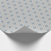 Tortoise Hexagon Pattern Blue Grey Tan Cadeaupapier (Hoek)