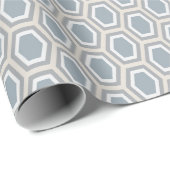 Tortoise Hexagon Pattern Blue Grey Tan Cadeaupapier (Rol Hoek)