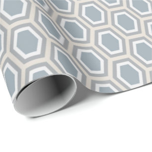 Tortoise Hexagon Pattern Blue Grey Tan Cadeaupapier