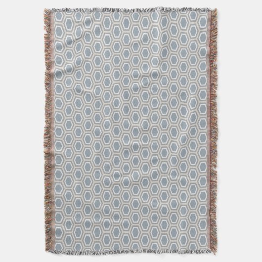 Tortoise Hexagon Pattern Blue Grey Tan Deken (Voorkant Verticaal)