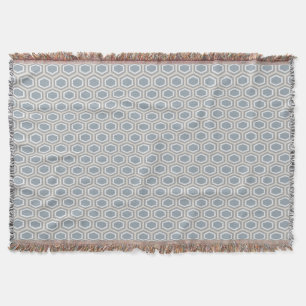 Tortoise Hexagon Pattern Blue Grey Tan Deken