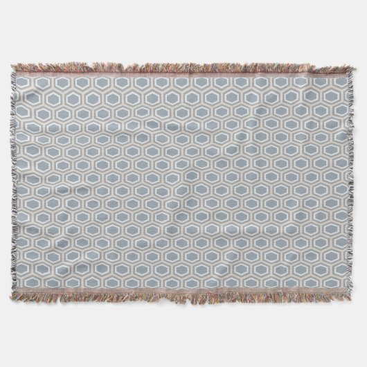 Tortoise Hexagon Pattern Blue Grey Tan Deken (Voorkant)