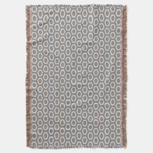 Tortoise Hexagon Pattern Grey Deken (Voorkant Verticaal)