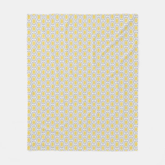 Tortoise Hexagon Pattern Yellow Grey Fleece Deken (Voorkant)