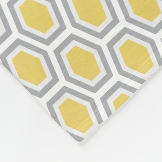 Tortoise Hexagon Pattern Yellow Grey Fleece Deken (Hoek)