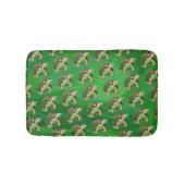 Tortoise in Santa Hat op groen Badmat (Voorkant)