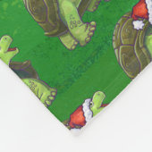 Tortoise in Santa Hat op groen Fleece Deken (Hoek)