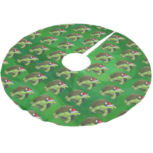 Tortoise in Santa Hat op groen Kerstboom Rok (Gekanteld)