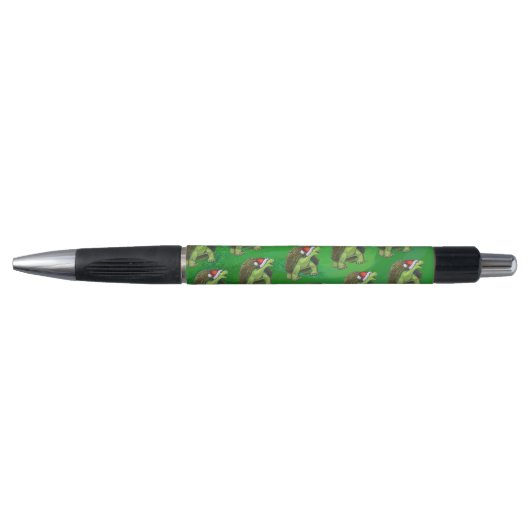 Tortoise in Santa Hat op groen Pen (Voorkant)