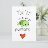 Tortoise-kaart RSVP Kaartje (Staand voorkant)