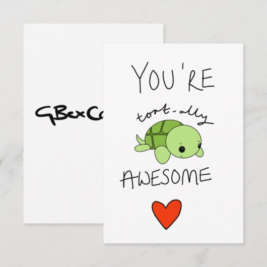 Tortoise-kaart RSVP Kaartje (Voorkant / Achterkant)