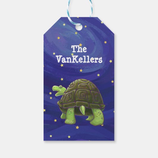 Tortoise kerstcadeaus cadeaulabel (Achterkant)