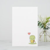 Tortoise met een hartballon briefpapier (Staand voorkant)