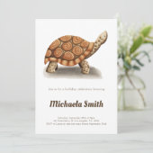 Tortoise Minimalist Personalized Birthday Kaart (Staand voorkant)