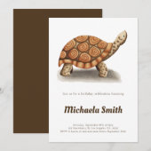 Tortoise Minimalist Personalized Birthday Kaart (Voorkant / Achterkant)