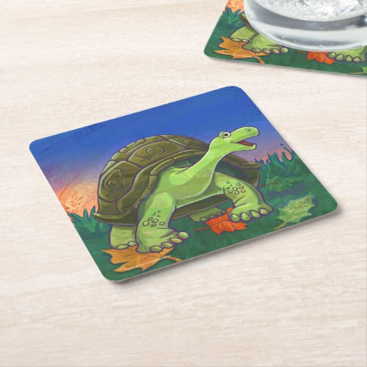 Tortoise Party Centre Kartonnen Onderzetters (Schuin)