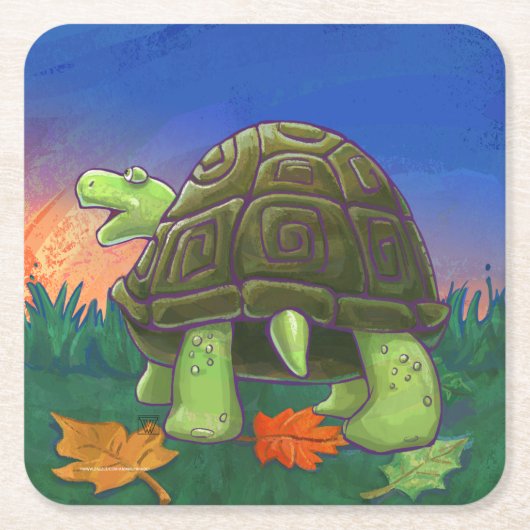 Tortoise Party Centre Kartonnen Onderzetters (Voorkant)
