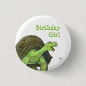 Tortoise Party Centre Ronde Button 3,2 Cm (Voorkant)
