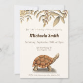 Tortoise Sepia Brown gepersonaliseerde verjaardag Kaart (Voorkant)