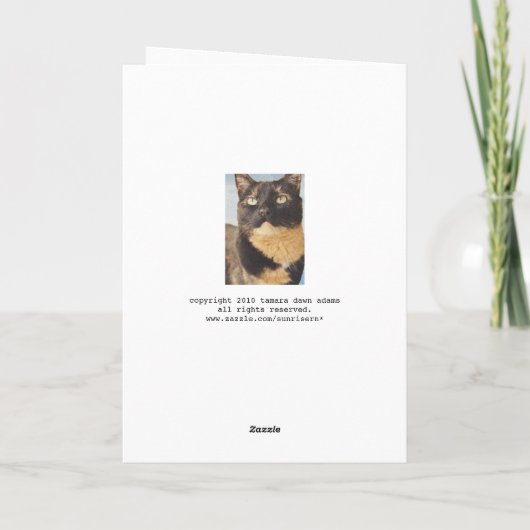 Tortoise Shell Cat Birthday Card Kaart (Achterkant)