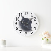 Tortoise Shell Cat Face Head-schilderende wandklok (Huis)