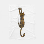 Tortoise Shell Cat Hanging On Funny Tortie Cat Fleece Deken (Voorkant)