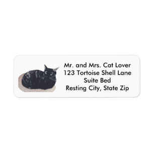 Tortoise Shell Cat Resting Adresetiketten Etiket