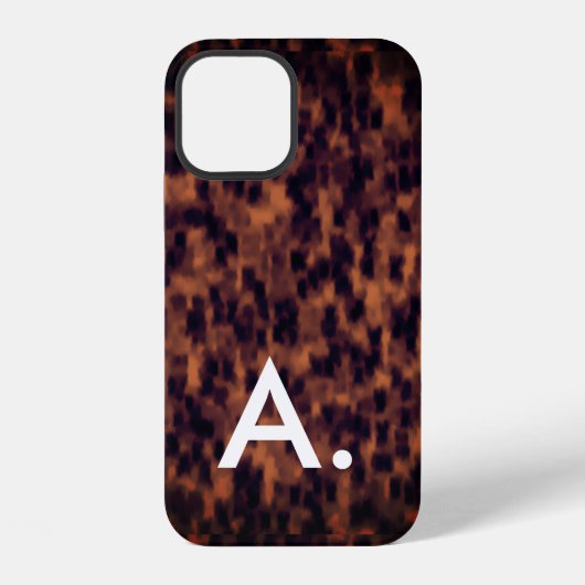Tortoise Shell Pattern Animal Print Custom Initiaa iPhone Hoesje (Achterkant)