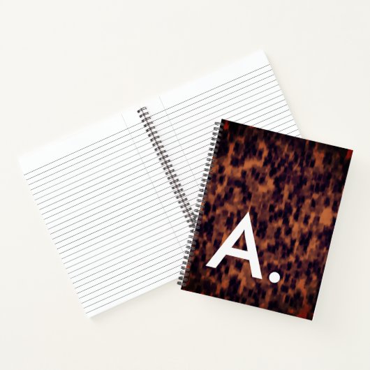 Tortoise Shell Pattern Animal Print Custom Initiaa Notitieboek (Binnen)