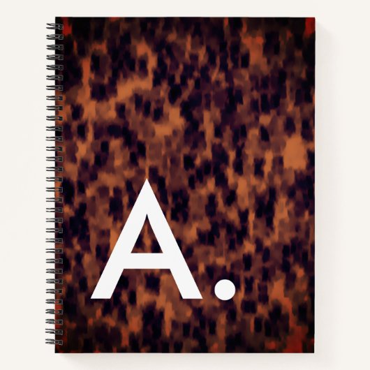 Tortoise Shell Pattern Animal Print Custom Initiaa Notitieboek (Voorkant)
