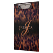 Tortoise Shell Pattern Animal Print Monogram Naam Klembord (Links)