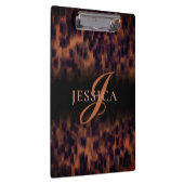 Tortoise Shell Pattern Animal Print Monogram Naam Klembord (Rechts)