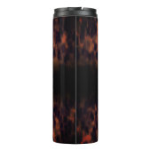 Tortoise Shell Pattern Animal Print Monogram Naam Thermosbeker (Achterkant)