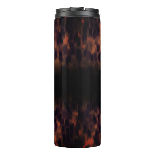 Tortoise Shell Pattern Animal Print Monogram Naam Thermosbeker (Achterkant)