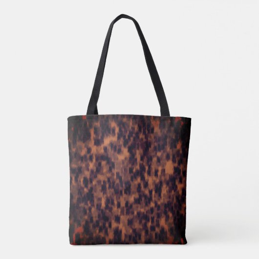 Tortoise Shell Pattern Animal Print Monogram Naam Tote Bag (Achterkant)