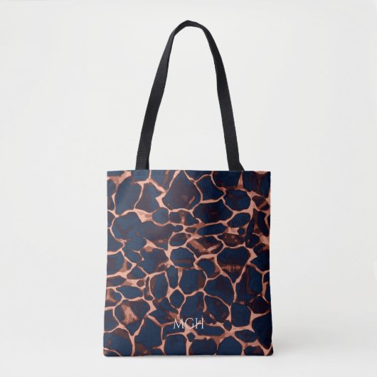Tortoise Shell Personalized Monogram  Tote Bag (Voorkant)