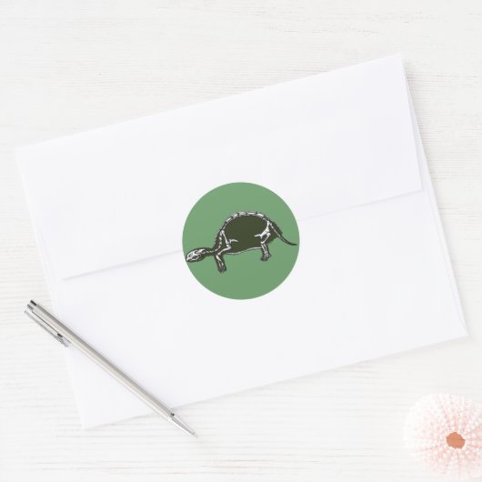 tortoise skelet ronde sticker (Envelop)